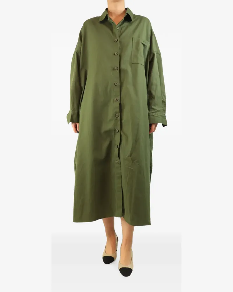 FRANKIE Shop Midikleid im Oversized-Design - Grün Grün