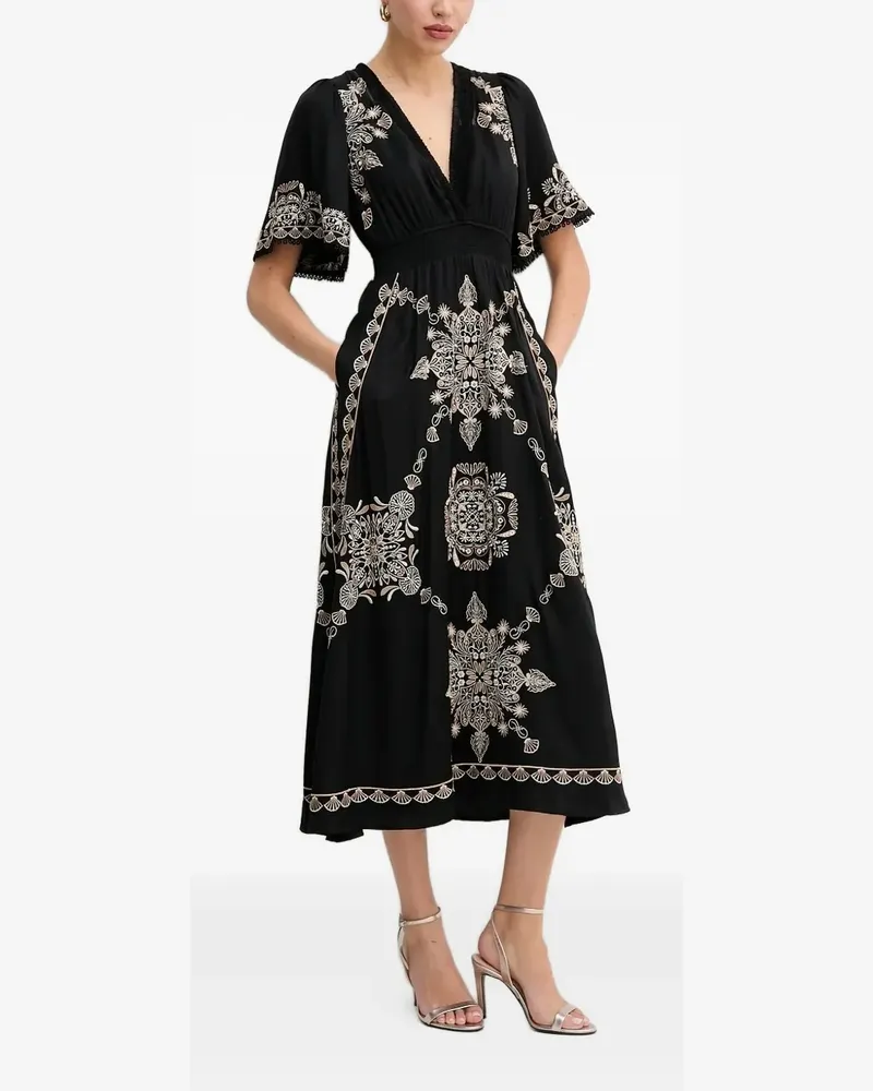 Hale Bob Besticktes Midikleid - Schwarz Schwarz