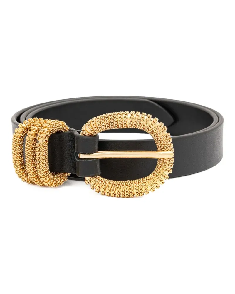 Orciani chain triple loop leather belt - Schwarz Schwarz
