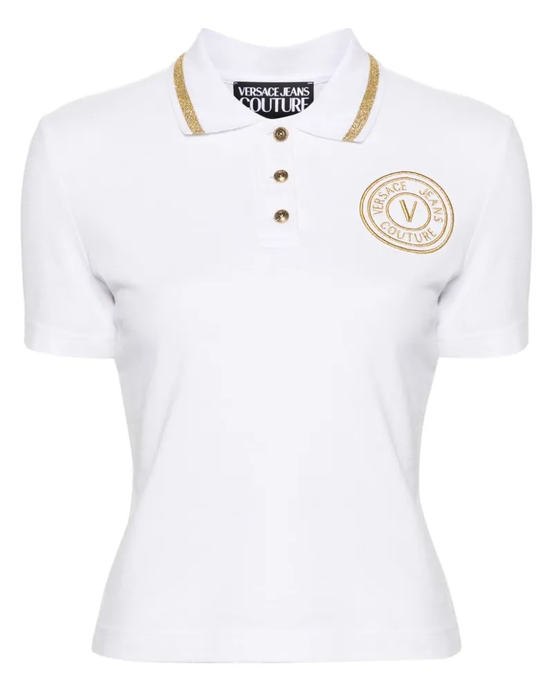 Versace Jeans Poloshirt mit Logo-Stickerei - Weiß Weiß
