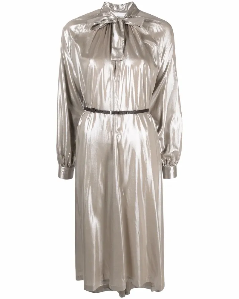 Fabiana Filippi Kleid mit Schleifenkragen - Grau Grau