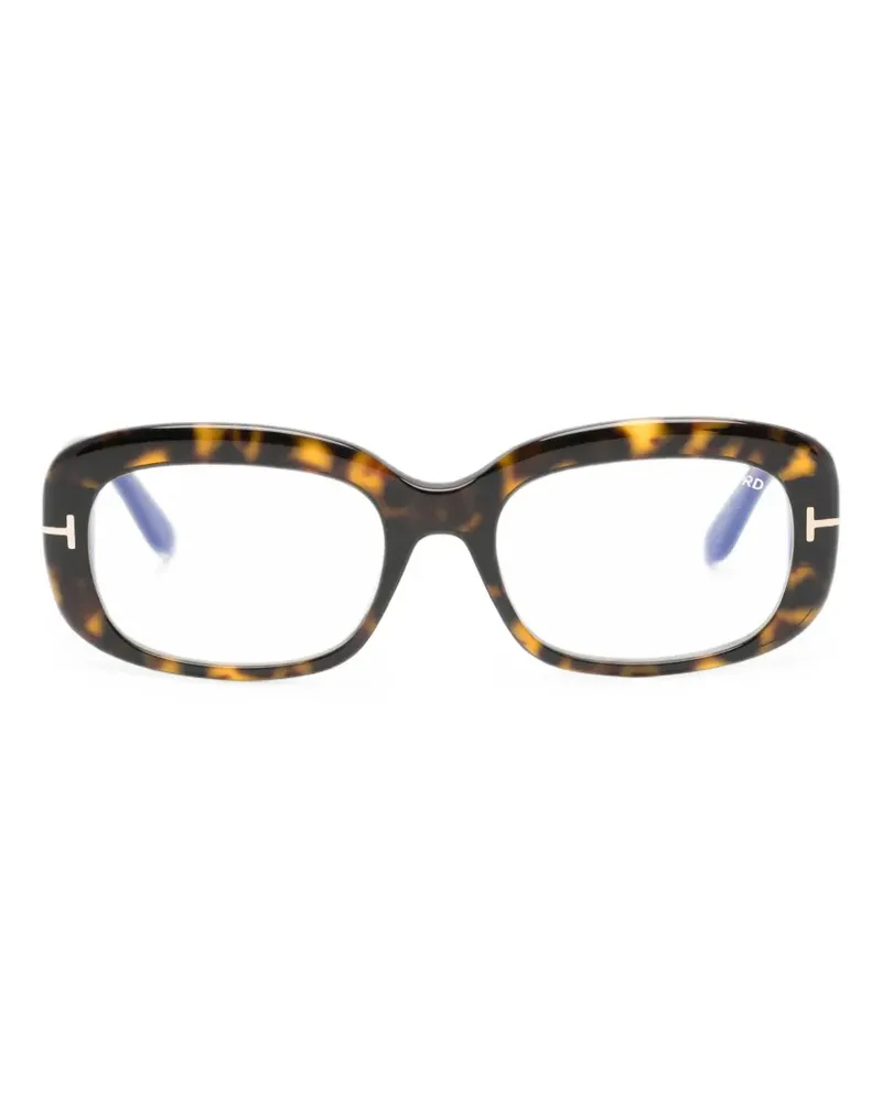 Tom Ford Eckige Brille in Schildpattoptik - Braun Braun