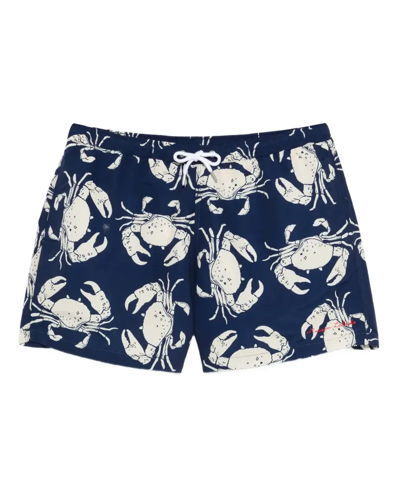 Maison Labiche crab-print swim shorts - Blau Blau