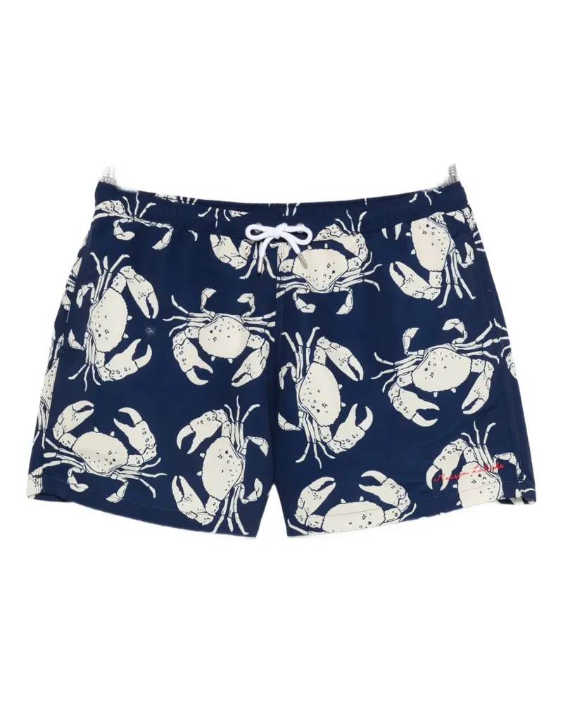 Maison Labiche crab-print swim shorts - Blau Blau