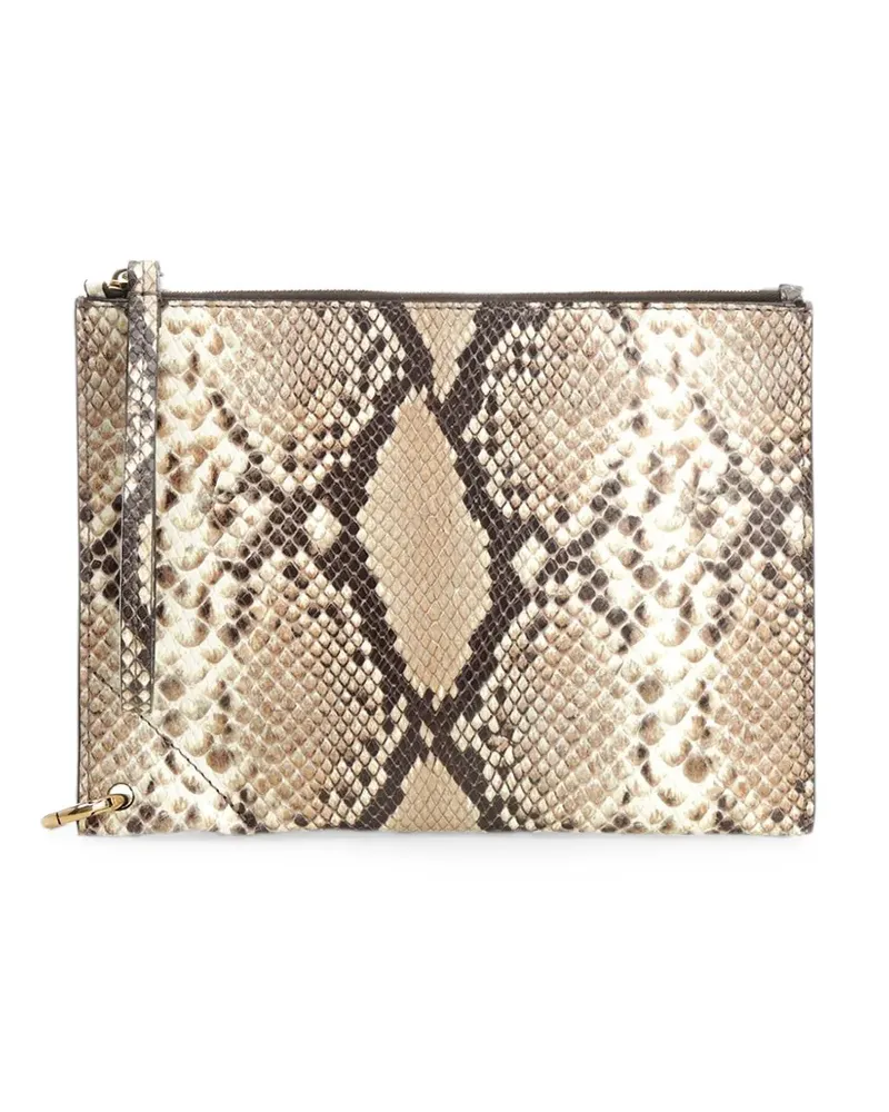 Chloé Spin snakeskin-effect pouch - Nude Nude