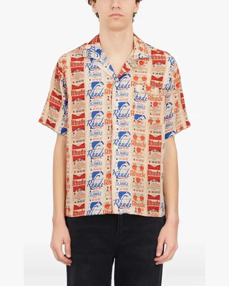 RHUDE short-sleeve printed shirt - Nude Nude