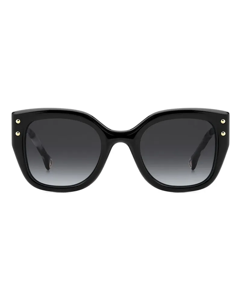 Carolina Herrera New York Sonnenbrille mit eckigem Gestell - Schwarz Schwarz