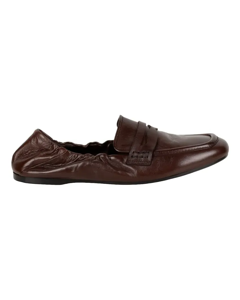 Guglielmo Rotta gathered leather loafers - Braun Braun