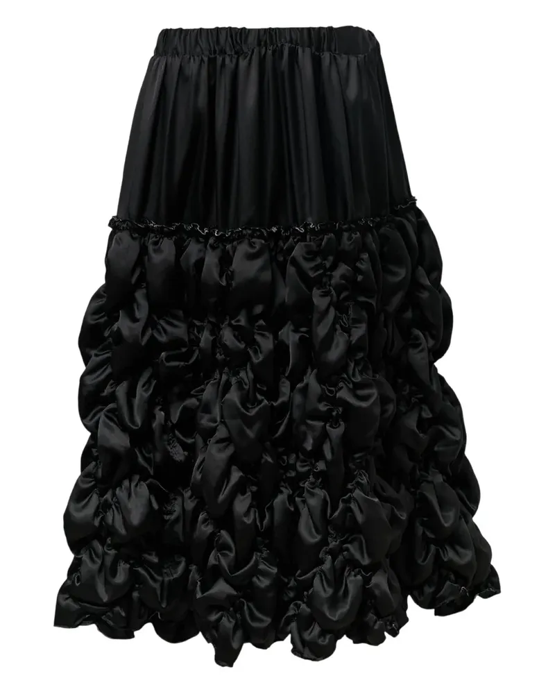 Comme des Garçons Geraffter Satinrock - Schwarz Schwarz