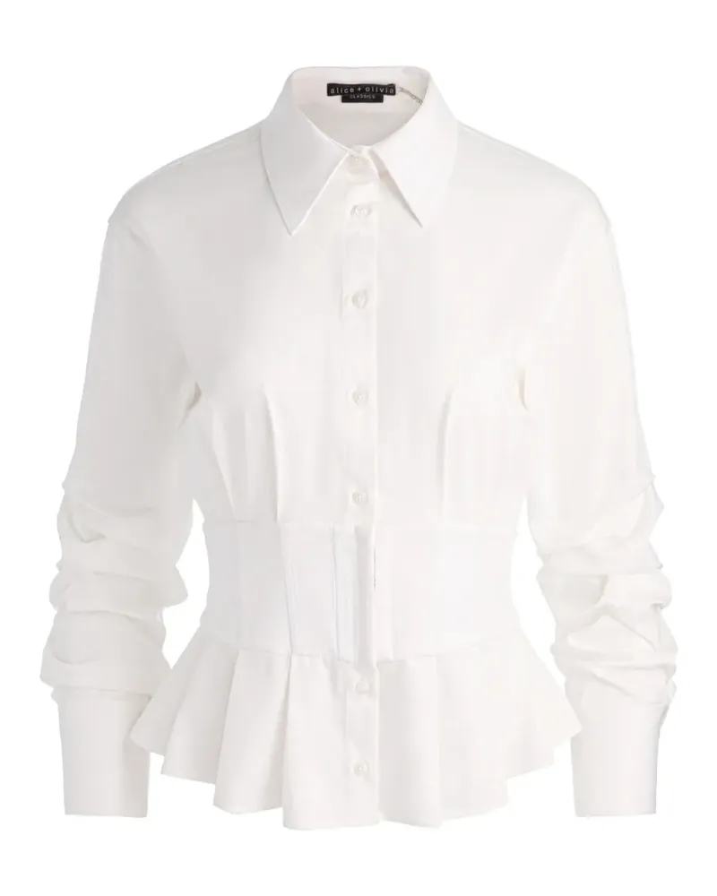 Alice + Olivia Edie corset button-down top - Weiß Weiß
