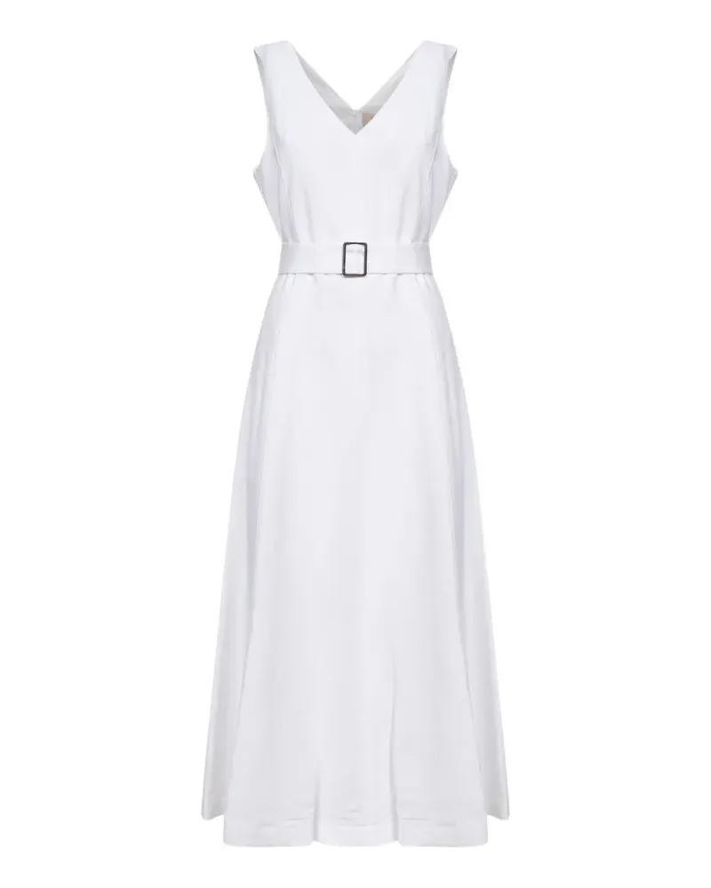 Blanca V-neck flared dress - Weiß Weiß