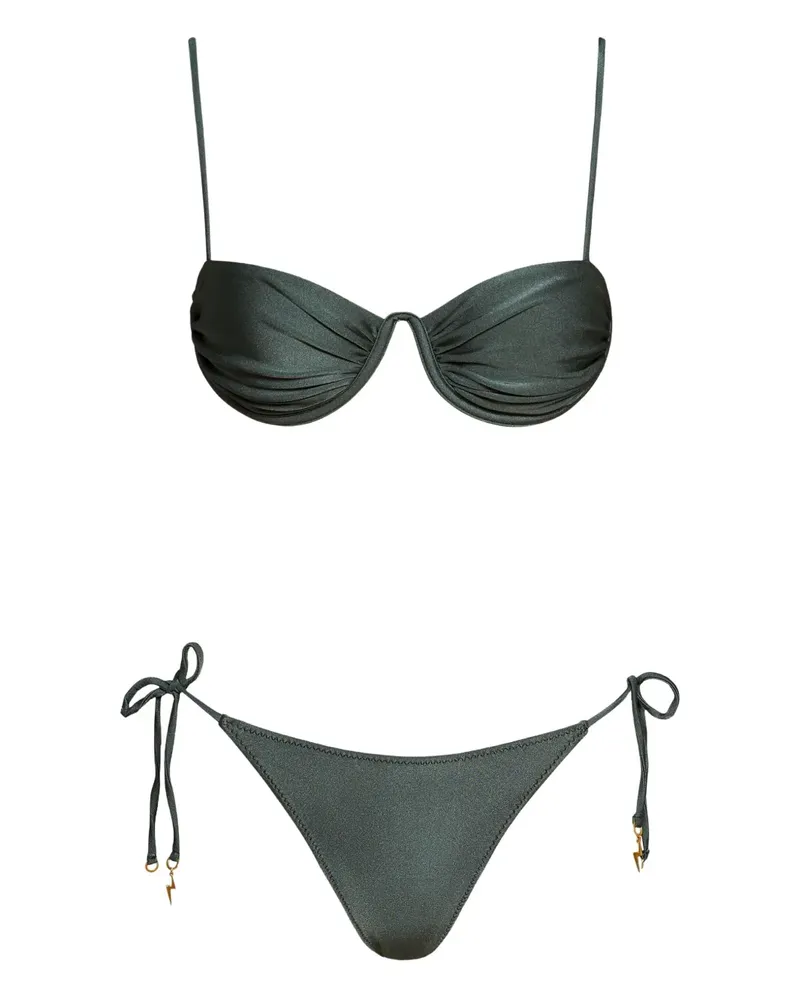 Noire Swimwear Moonwiere Satin-Bikini - Grün Grün