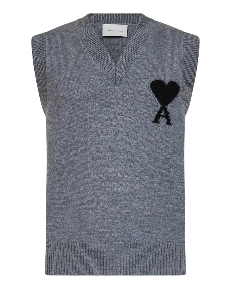 AMI Paris V-neck sweater - Grau Grau