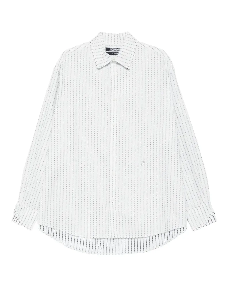 Jacquemus Gestreiftes Letro Hemd - Weiß Weiß