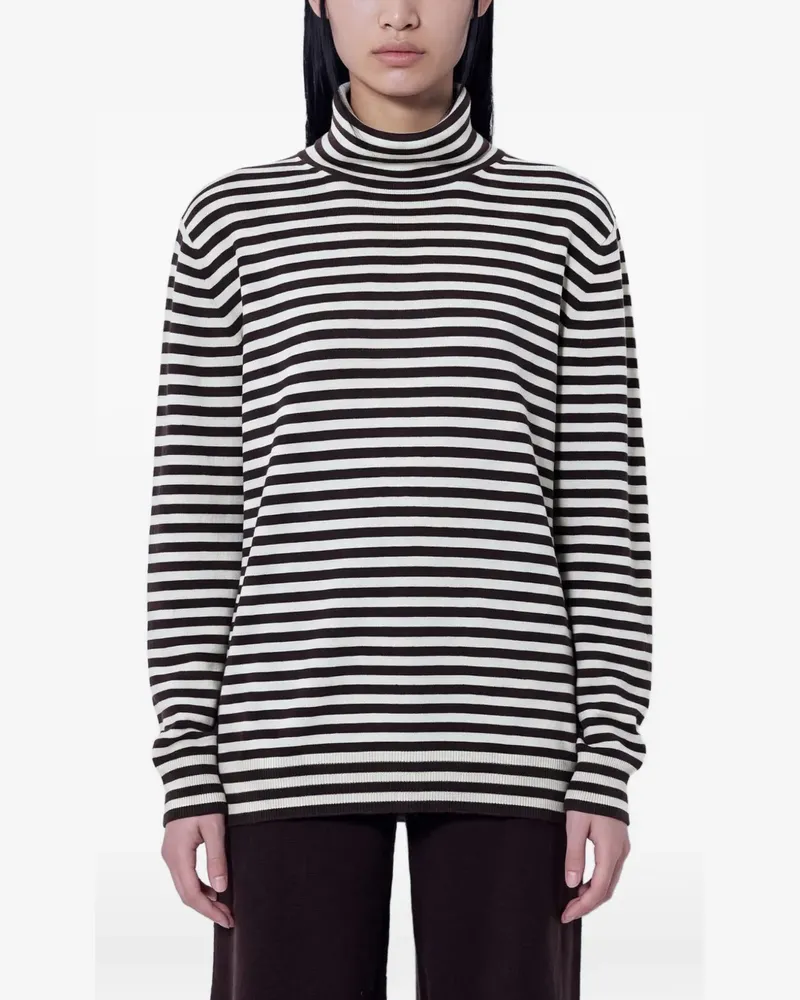 Max Mara striped turtleneck sweater - Nude Nude