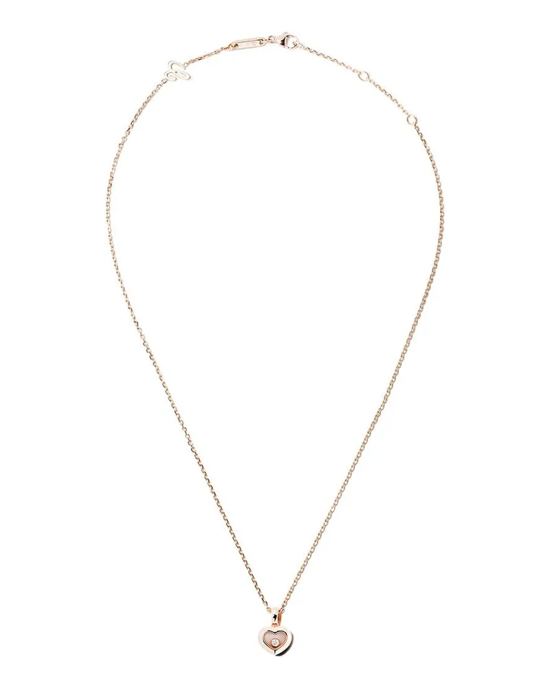 Chopard 18kt 'Happy Diamonds Icons' Rotgoldhalskette mit Diamanten - Rosa Rosa