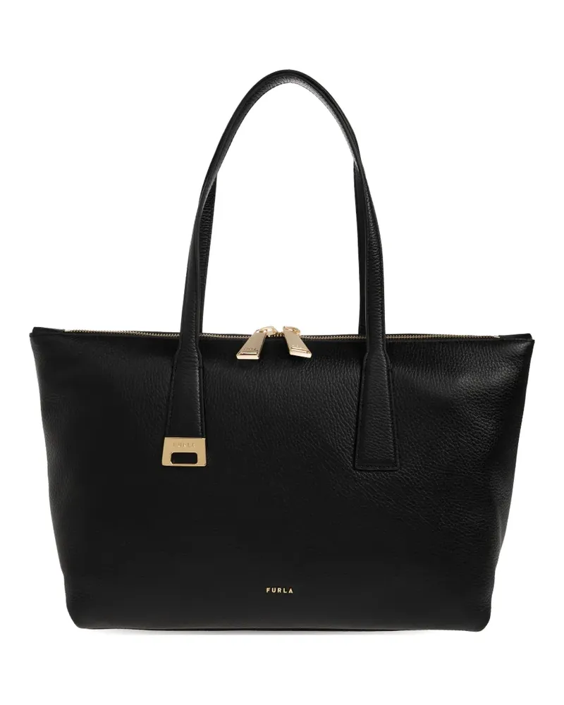 Furla top handle leather tote bag - Schwarz Schwarz