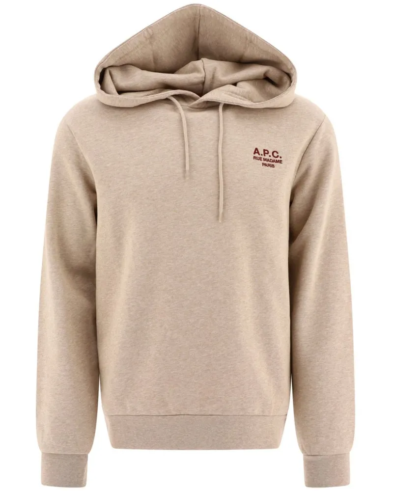 A.P.C. Hoodie mit Logo-Stickerei Nude