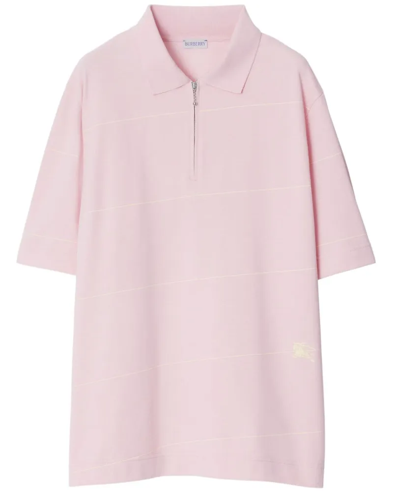 Burberry Gestreiftes Equestrian Knight Poloshirt - Rosa Rosa
