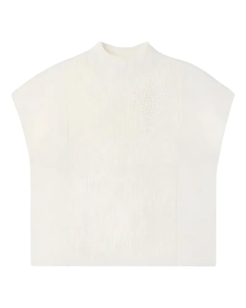 CFCL Geripptes Oberteil mit Stehkragen - Weiß Weiß