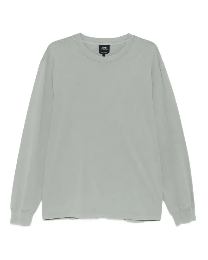 A.P.C. logo-print long-sleeve T-shirt - Grün Grün
