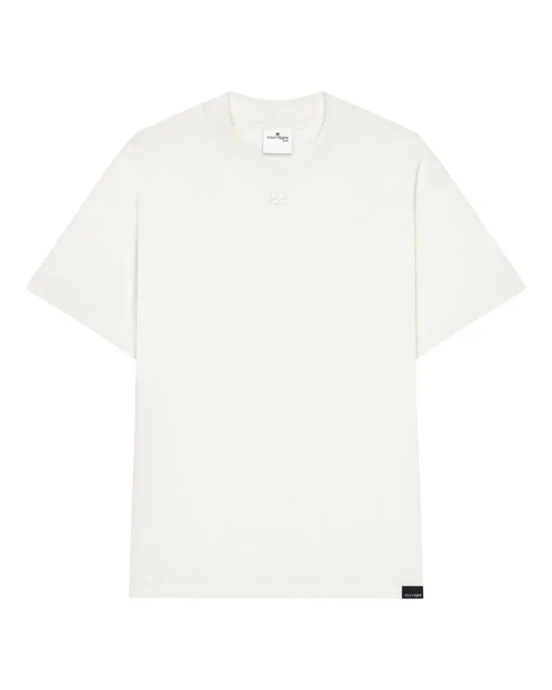 Courrèges T-Shirt mit Logo - Weiß Weiß