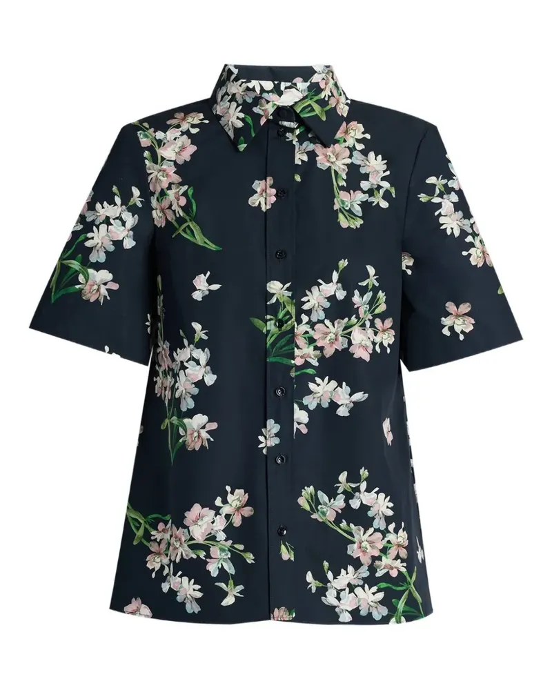 Erdem floral-print cotton shirt - Blau Blau