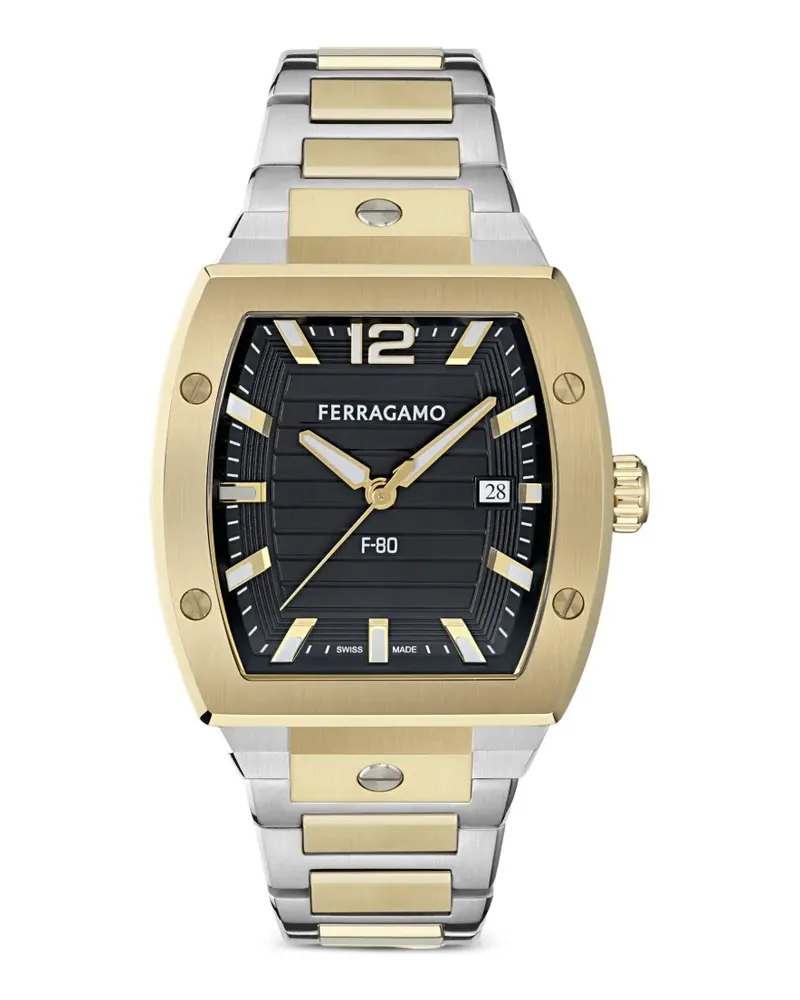 Ferragamo F-80 Tonneau Armbanduhr 42mm - Schwarz Schwarz