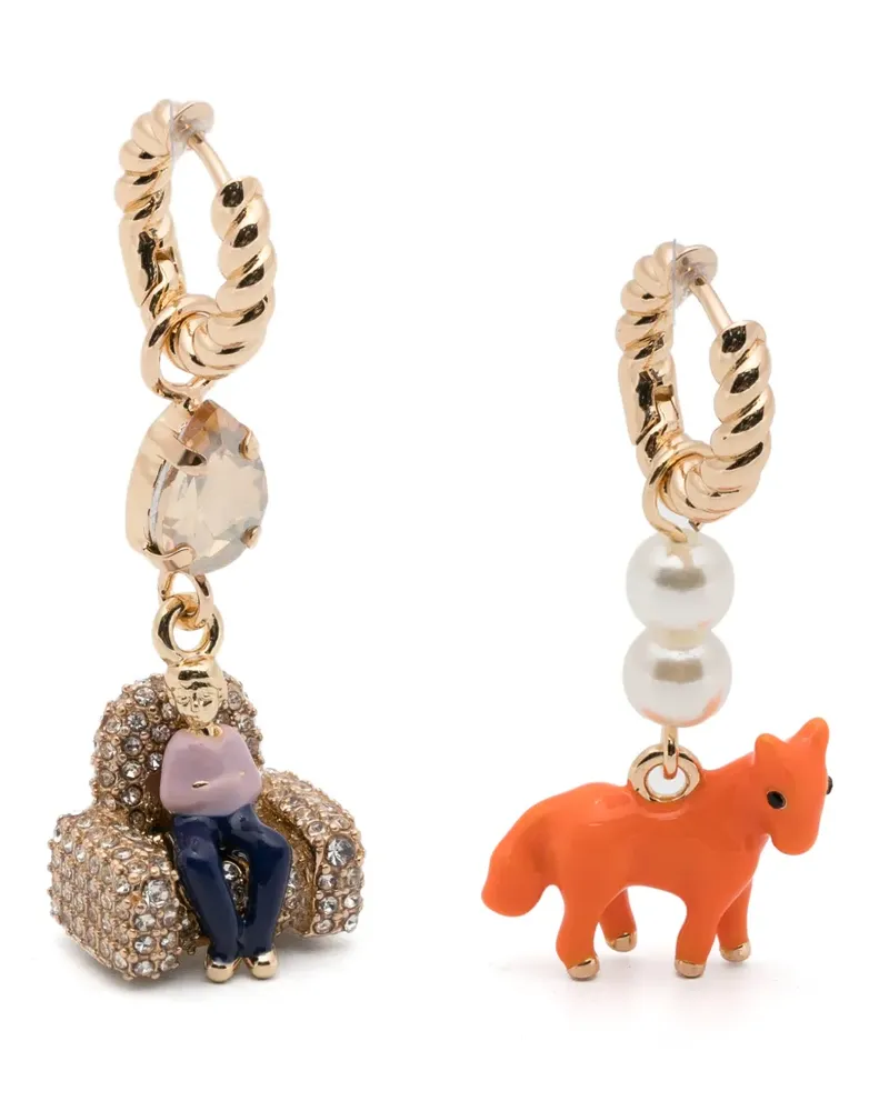 Essentiel charm-pendant earrings - Gold Gold