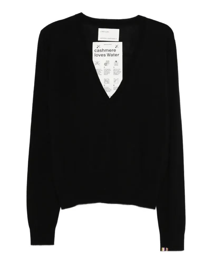 extreme cashmere Nº467 Collin V-neck long-sleeve sweater - Schwarz Schwarz
