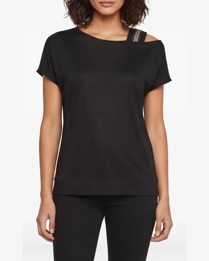 Fabiana Filippi Asymmetrisches Monili T-Shirt - Schwarz Schwarz