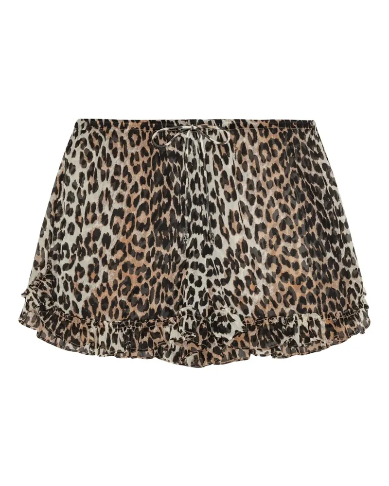 Ganni Shorts mit Leoparden-Print - Nude Nude