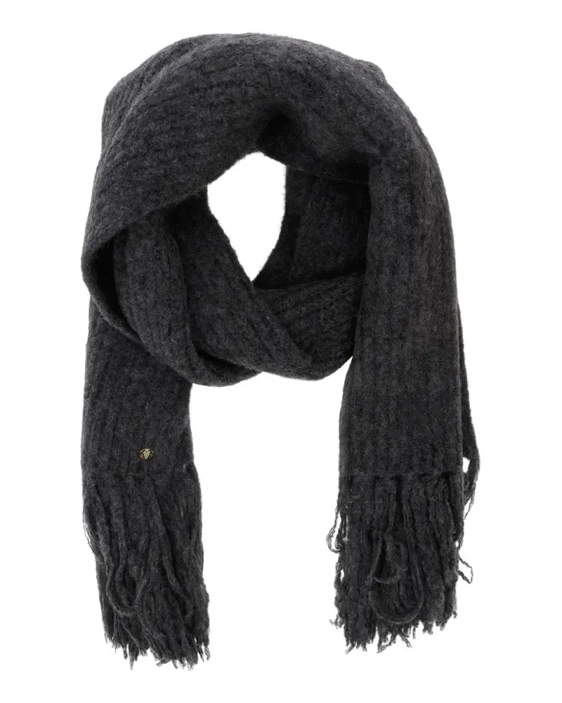 Helen Kaminski fringed ribbed-knit scarf - Grau Grau