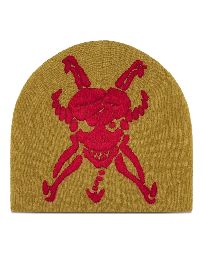Supreme Being x Y's Beanie mit Totenkopf - Gelb Gelb