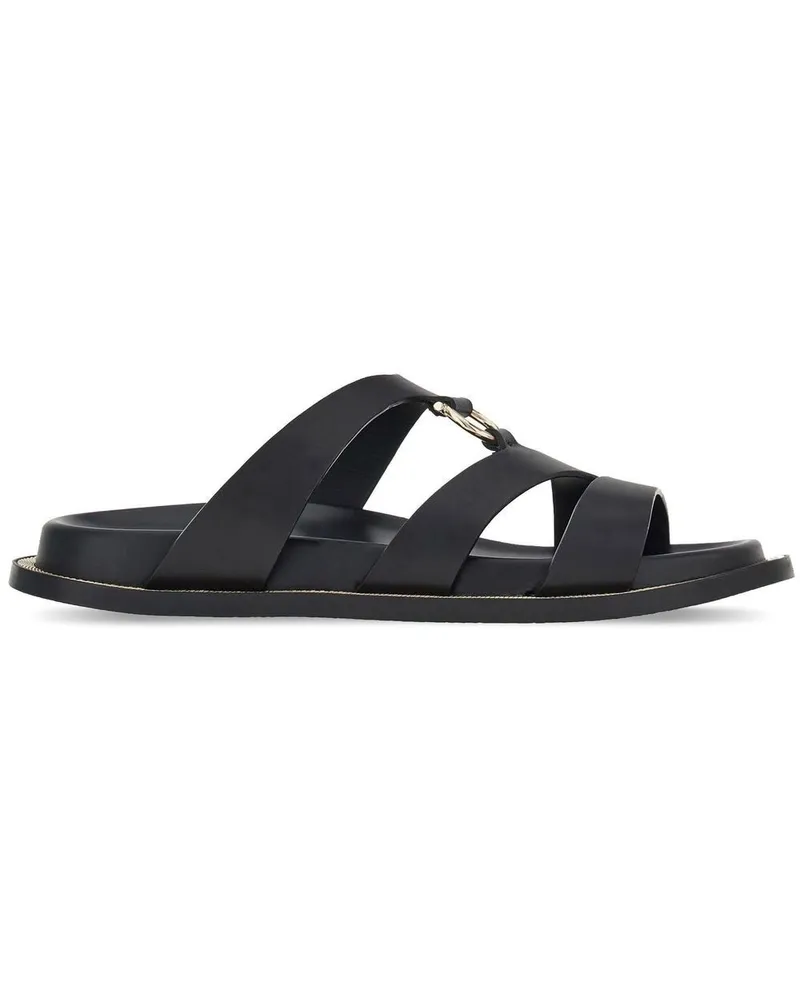 Ferragamo Gancini Sandalen Schwarz