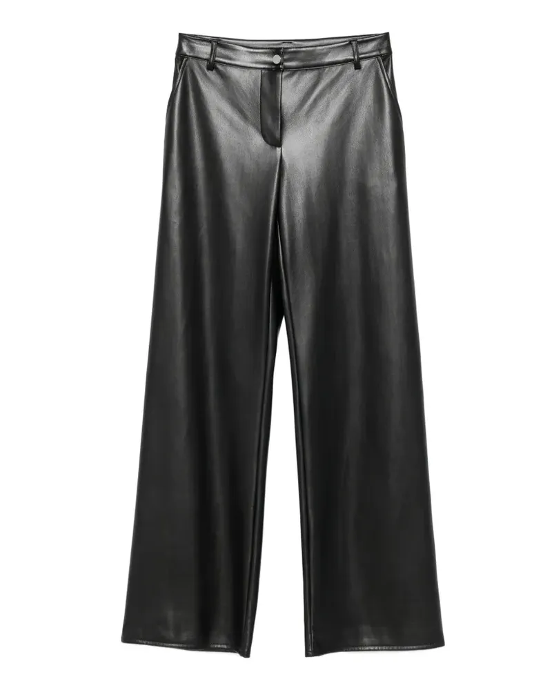 Patrizia Pepe Beschichtete Straight-Leg-Hose - Schwarz Schwarz