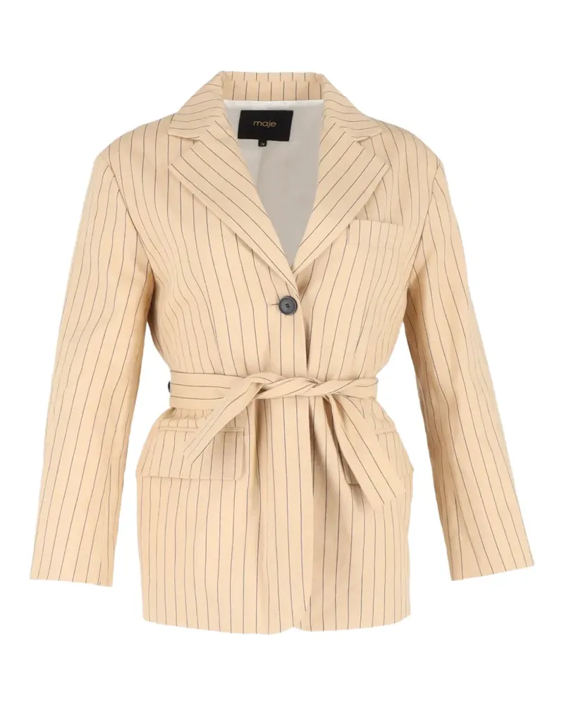 Maje striped-pattern blazer - Nude Nude