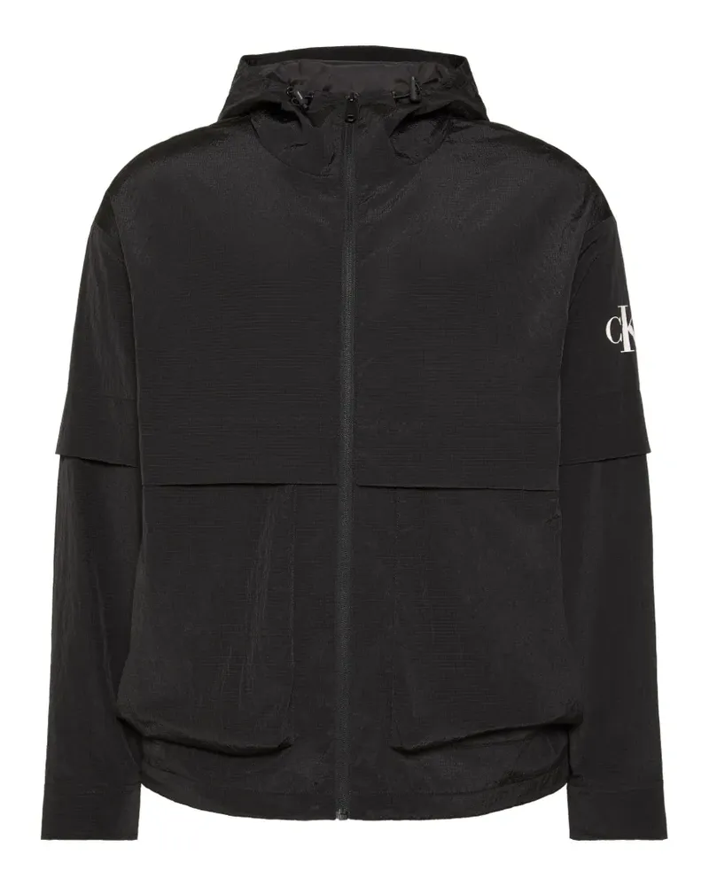 Calvin Klein Kapuzenjacke mit Logo-Print - Schwarz Schwarz