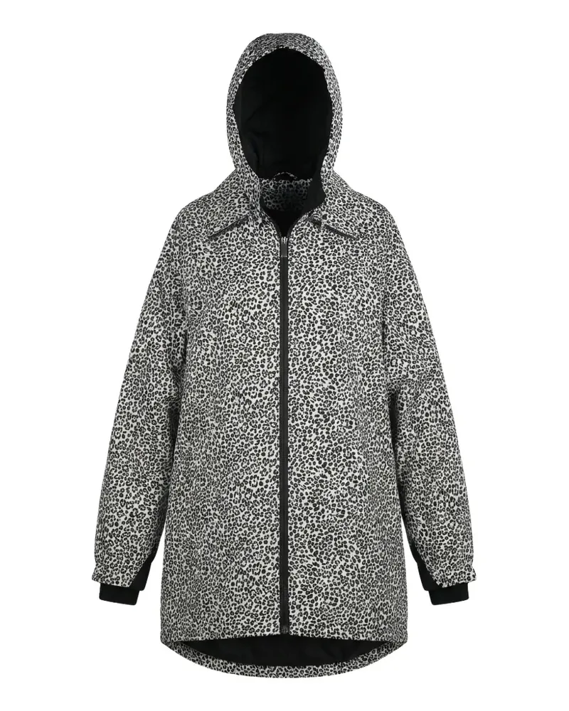Valentino Garavani Kapuzenmantel mit Leoparden-Print - Schwarz Schwarz
