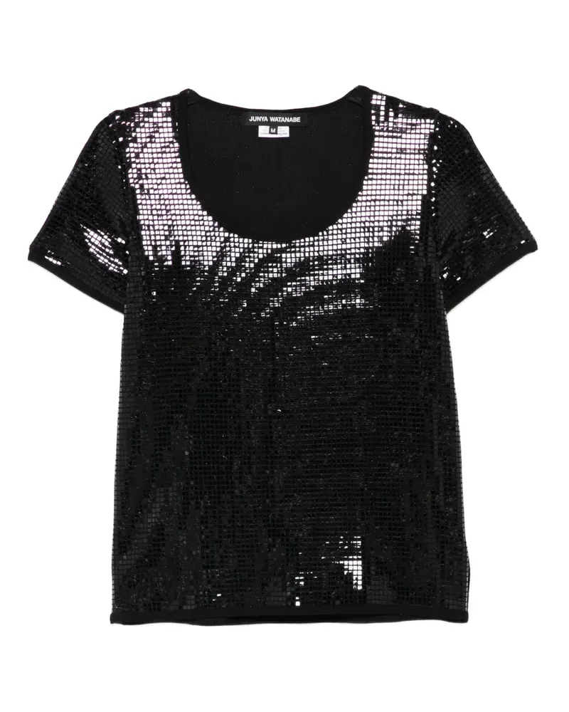 Junya Watanabe T-Shirt mit Pailletten - Schwarz Schwarz