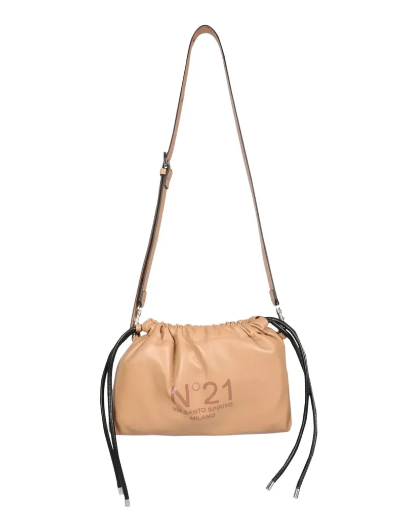 N° 21 Eva Schultertasche mit Kordelzug - Nude Nude