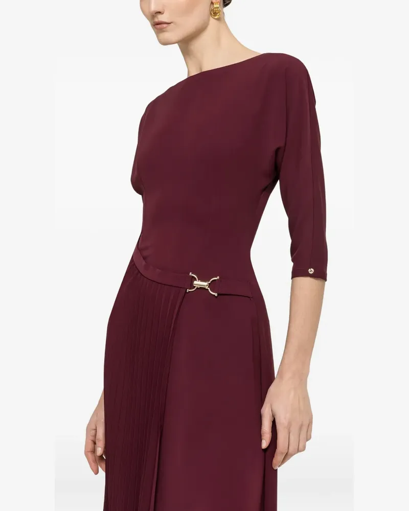 NISSA pleat-detail midi dress - Rot Rot
