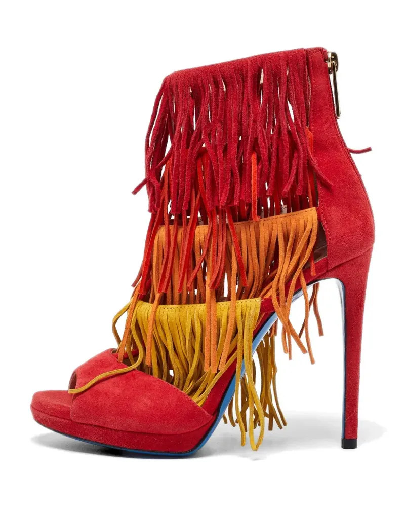 Loriblu fringe cut-out sandals - Rot Rot