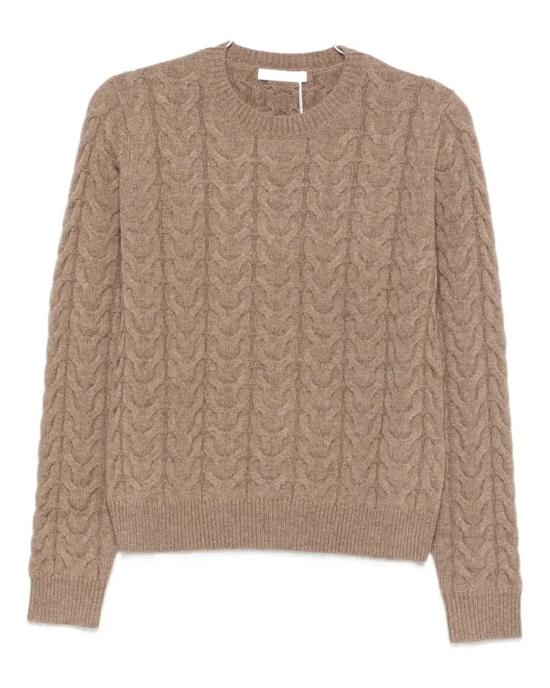 Max Mara Pullover mit Zopfmuster - Braun Braun