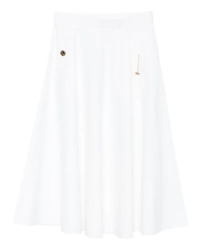 Moschino Midirock mit Kettendetail - Weiß Weiß