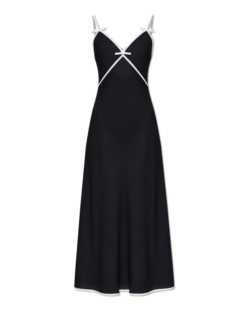 Moschino bow-detail spaghetti-strap dress - Schwarz Schwarz
