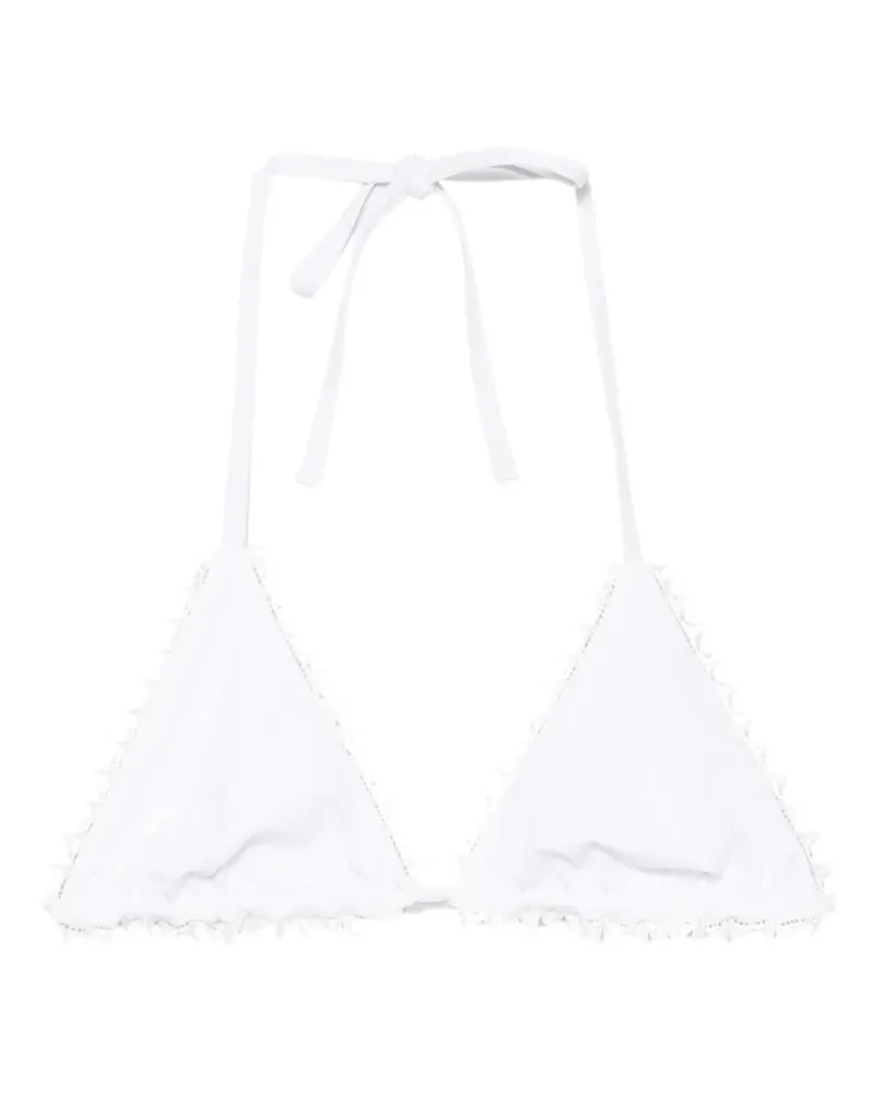 Jacquemus ruffled triangle bikini top - Weiß Weiß