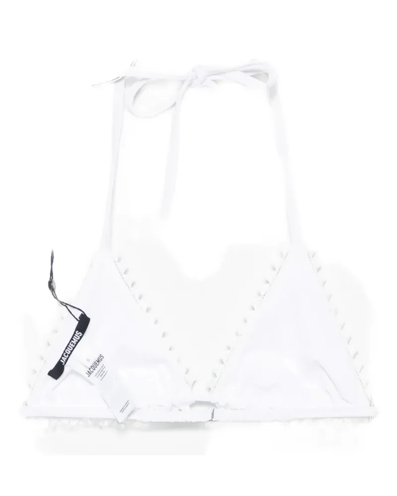 Jacquemus ruffled triangle bikini top - Weiß Weiß