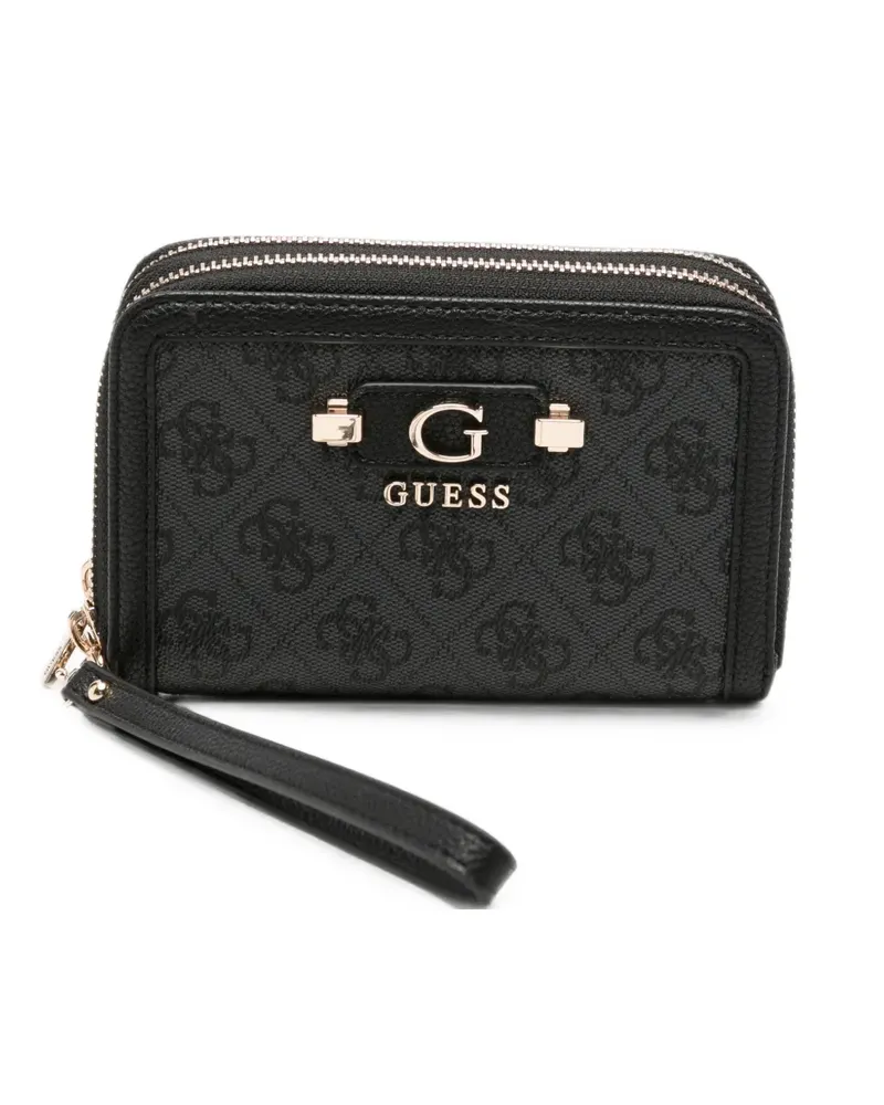 Guess monogram-print logo-plaque purse - Schwarz Schwarz