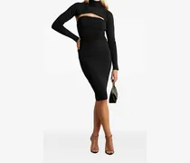Schulterfreies Midikleid - Schwarz